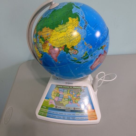Oregon Scientific Smart Globe Touch Discovery Educational World Geography Kids - Picture 1 of 2